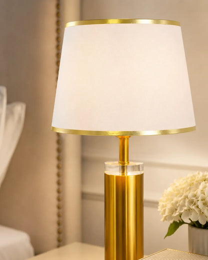 Gold Classic Oval Fabric Table Lamp - Bliss and Birch