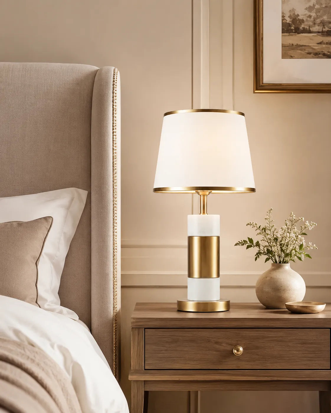 Krasen Grey & Bronze Table Lamp - Bliss and Birch