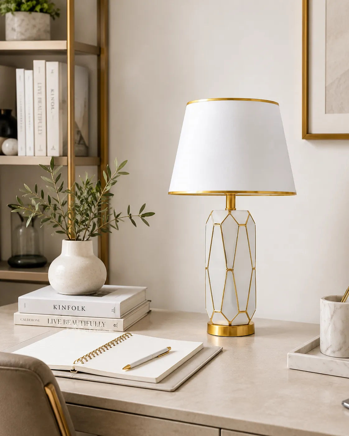 B&B Carter Faceted Body Ceramic Table Lamp - Bliss and Birch