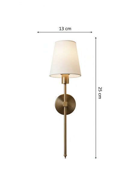 Ivory Grace Fabric & Gold Wall Sconce - Bliss and Birch