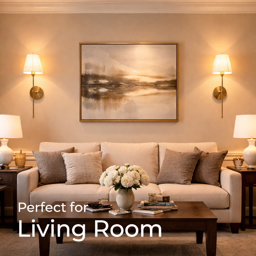 Ivory Grace Fabric & Gold Wall Sconce