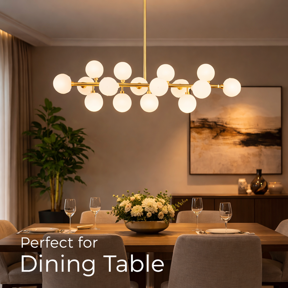Opulent Glow Prism Chandelier – Crystal & Gold