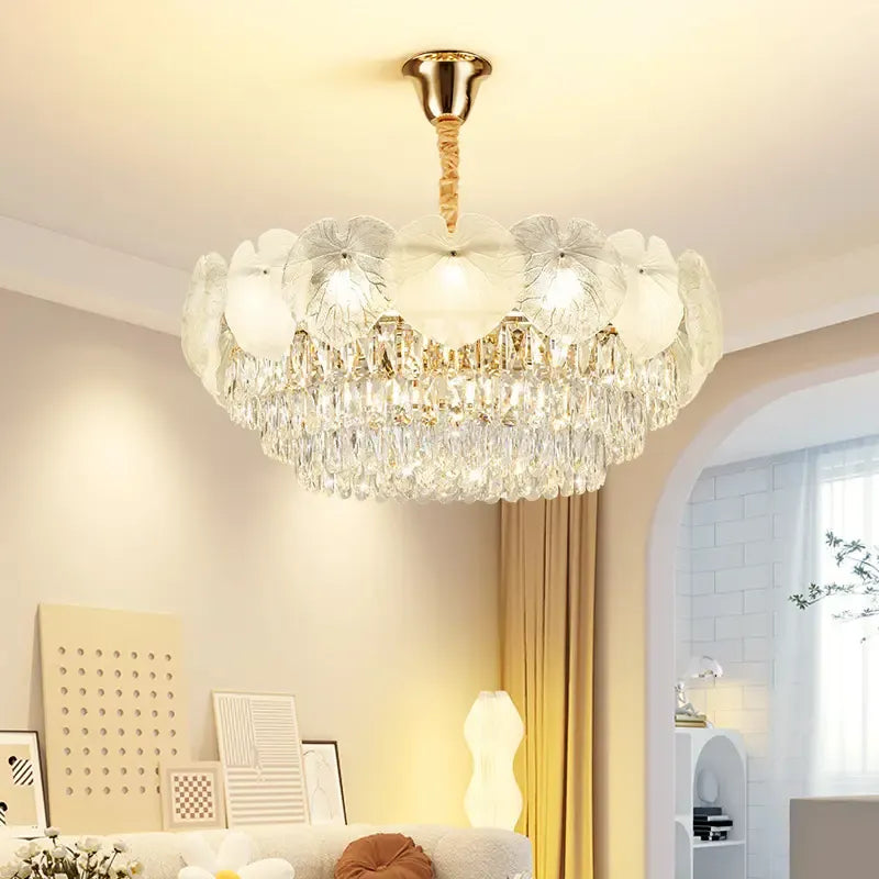 B&B Crystal Leaves Chandelier