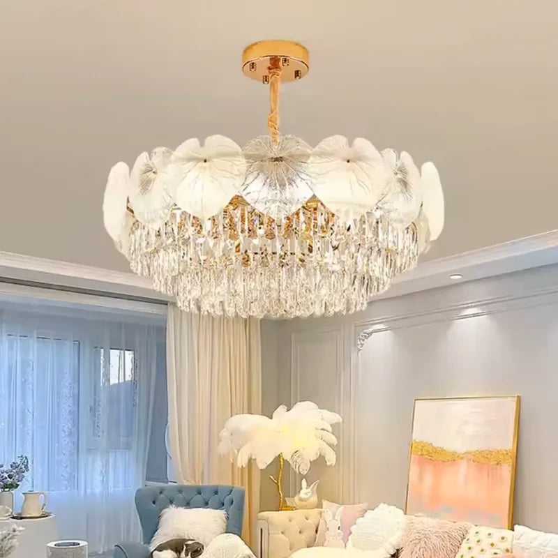 B&B Crystal Leaves Chandelier