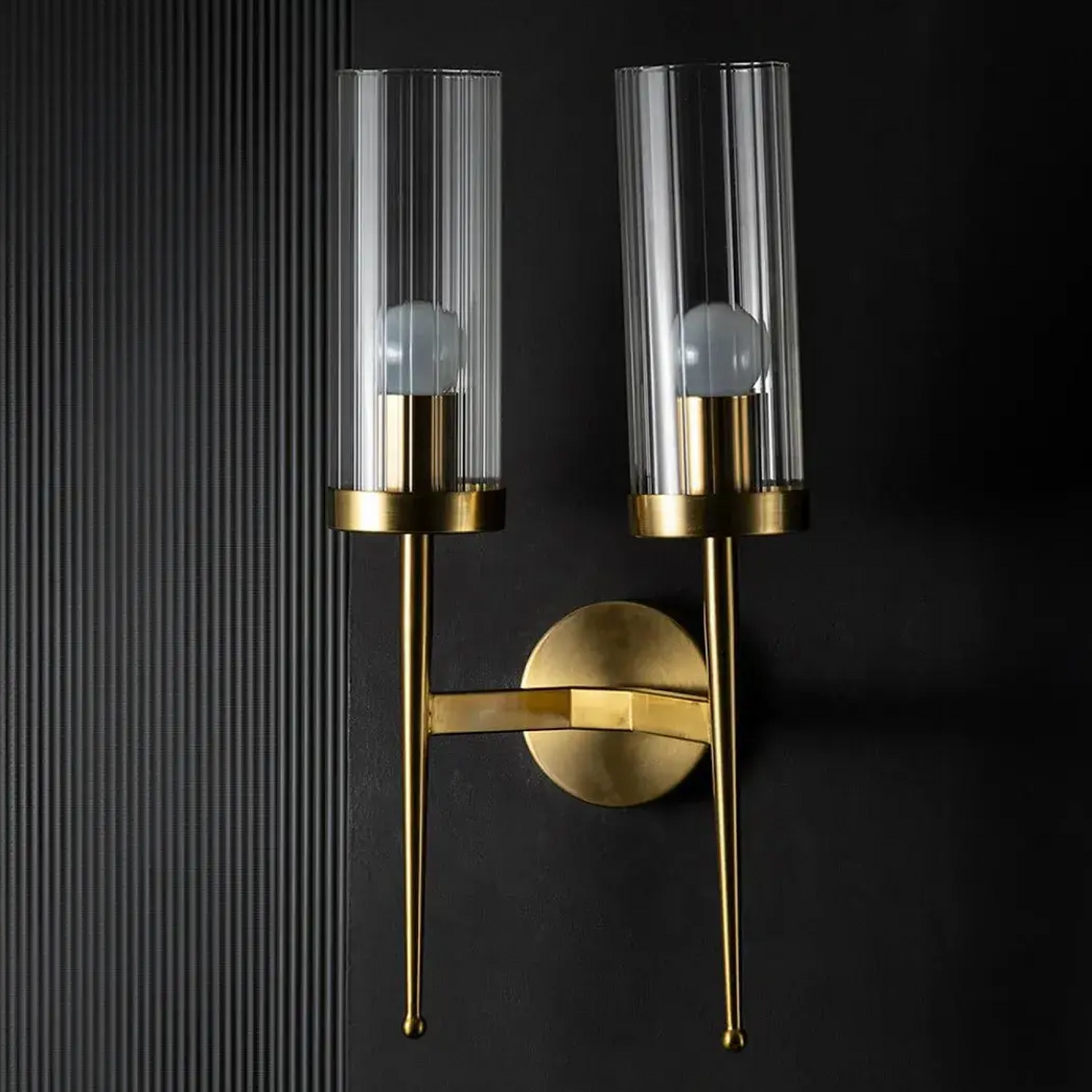 B&B Dual Modern Cylindrical Glass Light