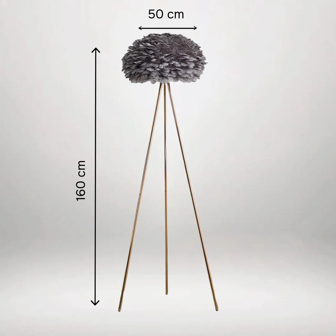 B&B Feather Floor Lamp - Grey