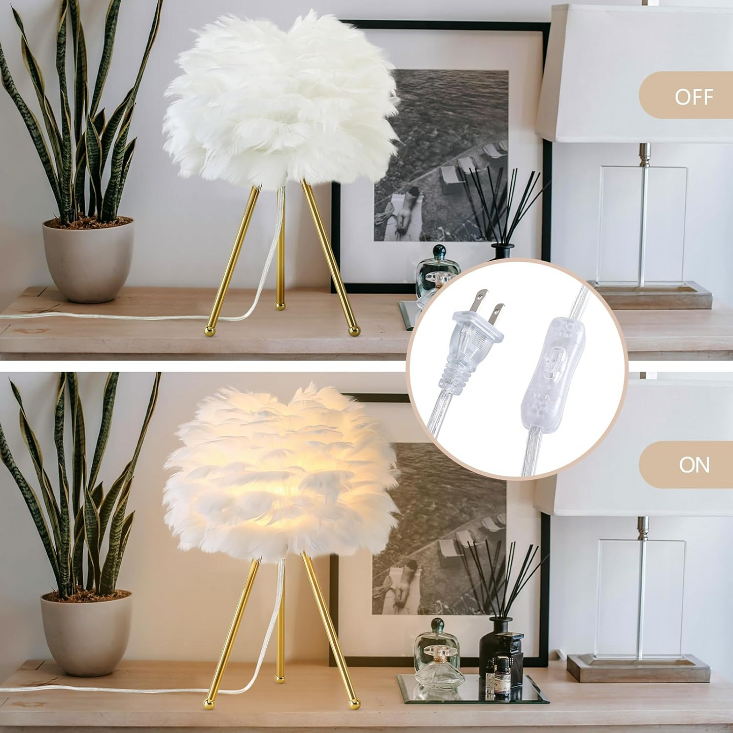 B&B Feather Leaf Table Lamp