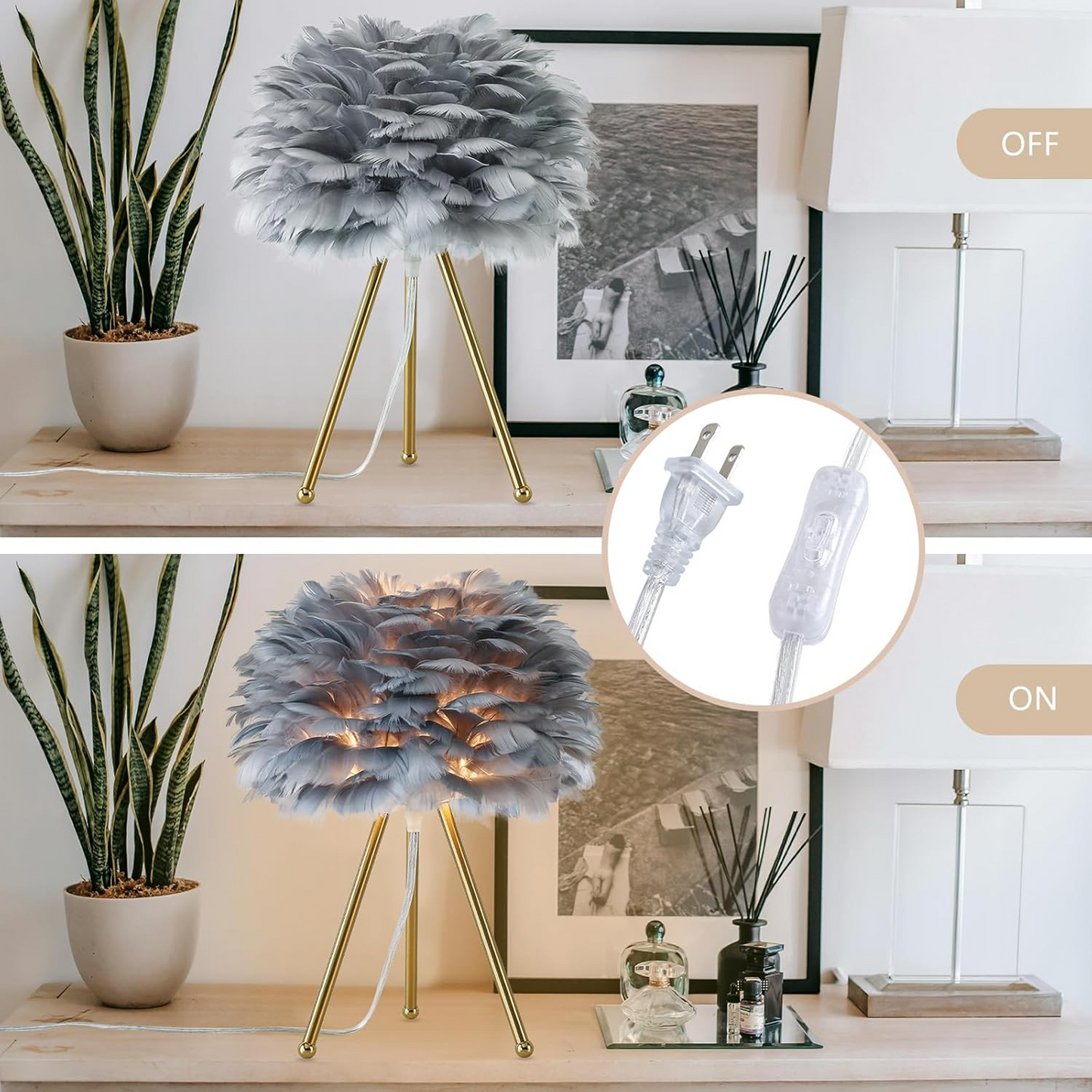 B&B Feather Leaf Table Lamp