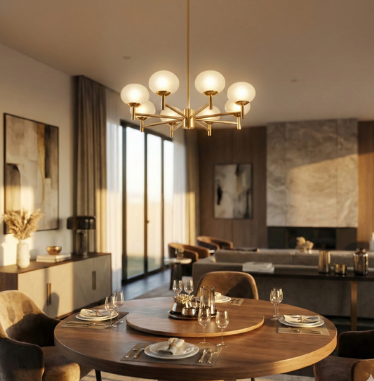 8-Globe Gold Modern Chandelier - Bliss and Birch