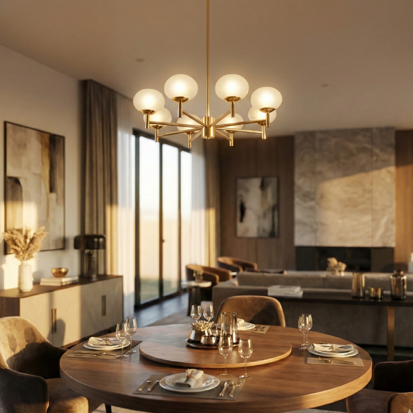 8-Globe Gold Modern Chandelier
