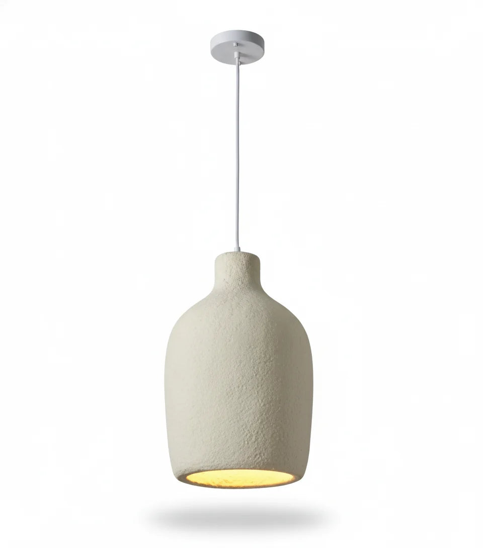 Modern Textured Pendant Light | Minimal Ceramic Hanging Lamp for Dining & Living Spaces