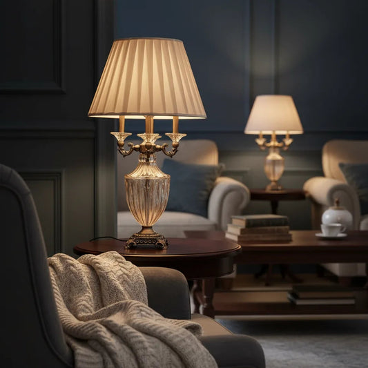 B&B Metal Traditional Rectangle Table Lamp