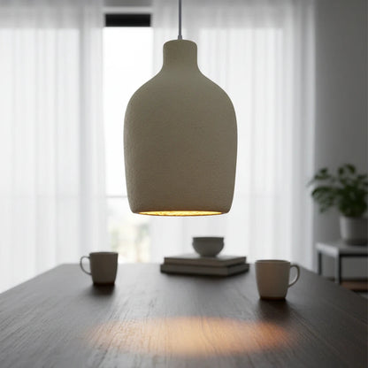 Modern Textured Pendant Light | Minimal Ceramic Hanging Lamp for Dining & Living Spaces