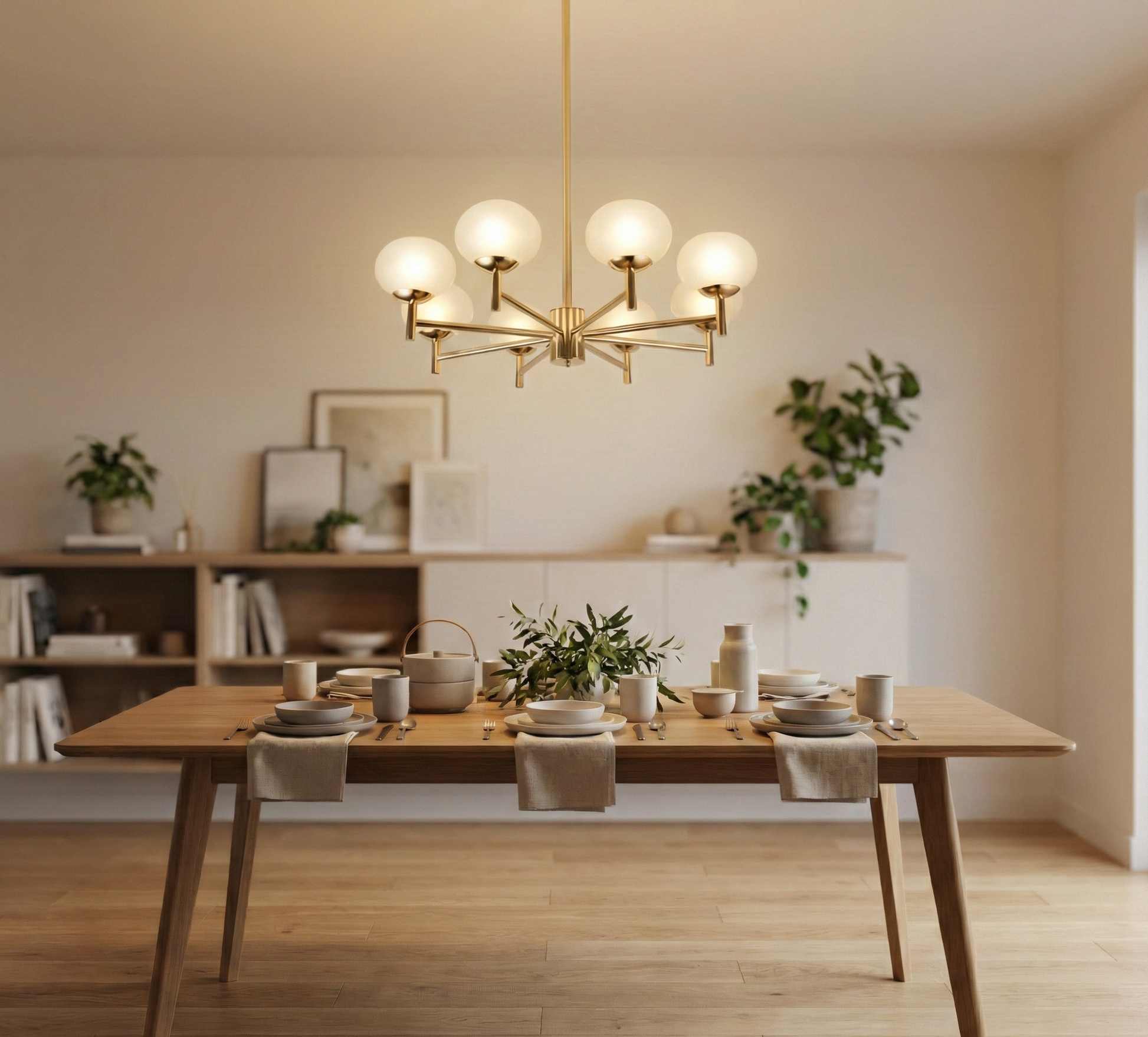 8-Globe Gold Modern Chandelier - Bliss and Birch