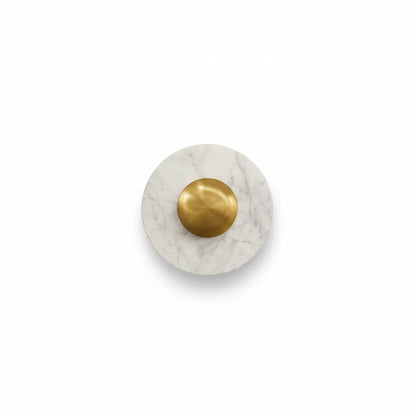 B&B Aura Round Brass Marble Wall Sconce | Luxury Modern Wall Light