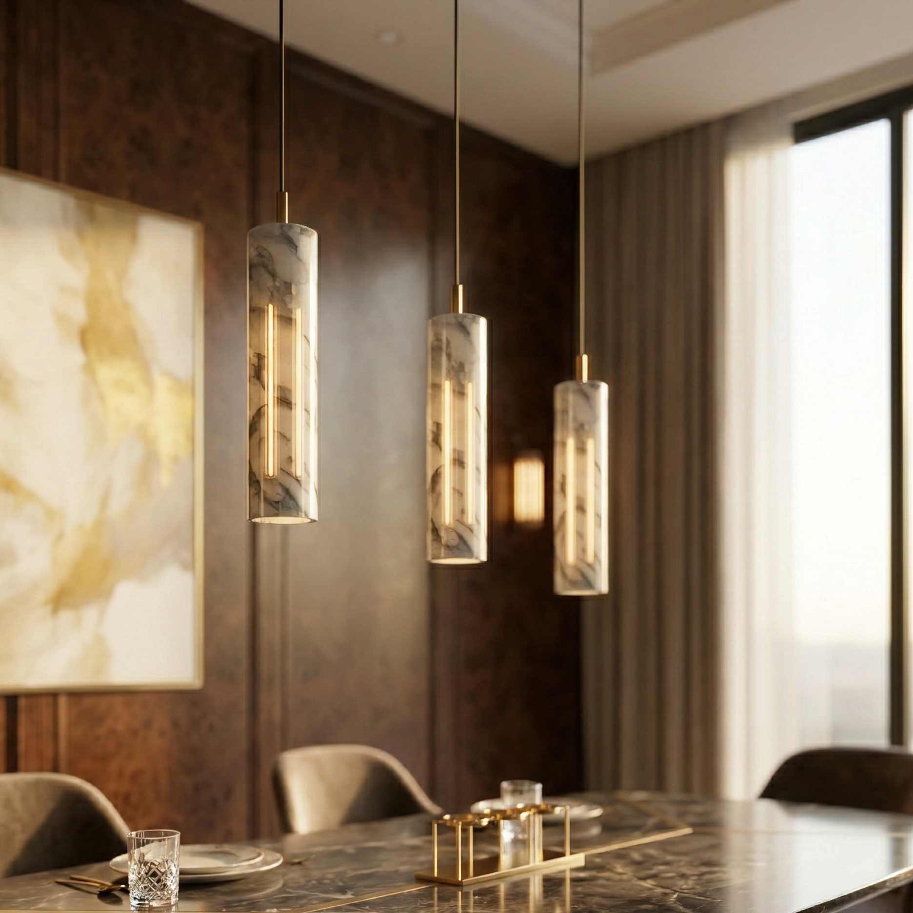 Marble Cylo Pendant Light - Bliss and Birch