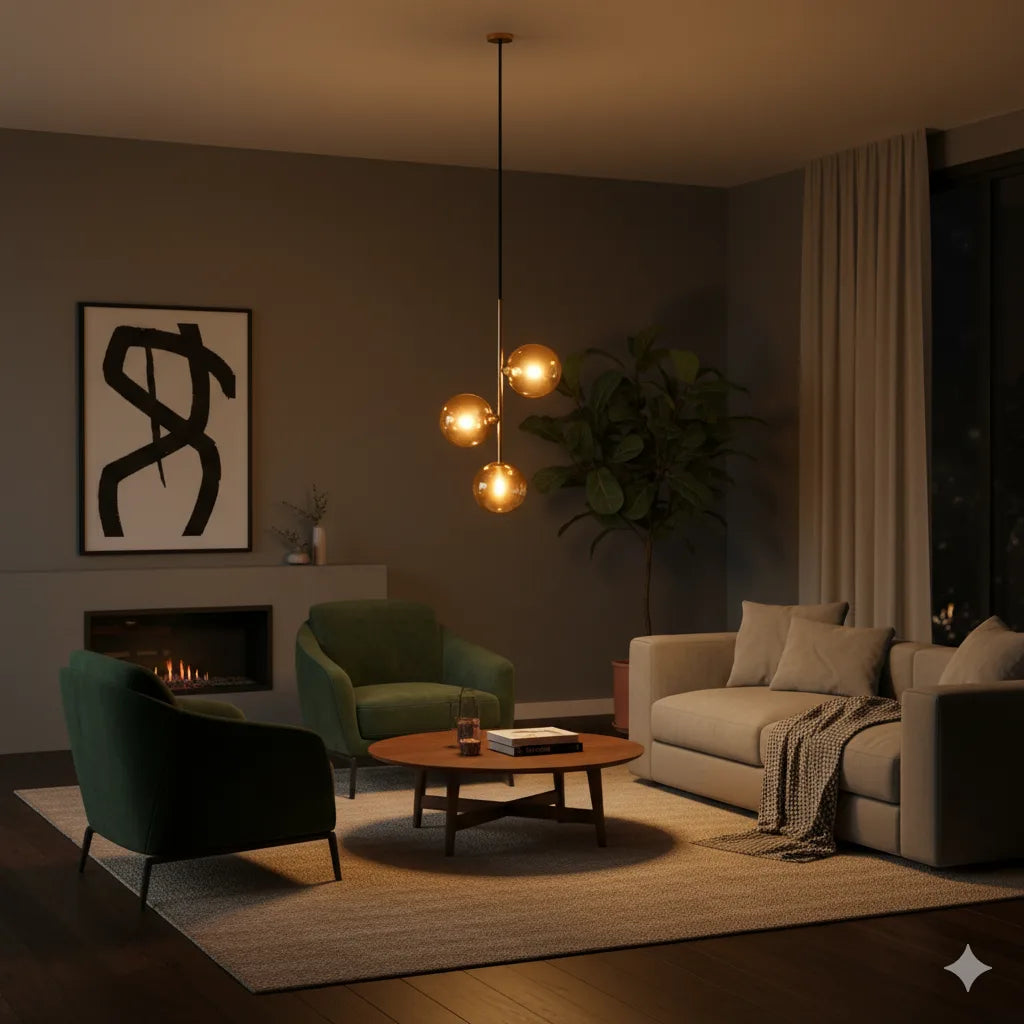 B&B Three-Globe Pendant Hanging Light - Bliss and Birch