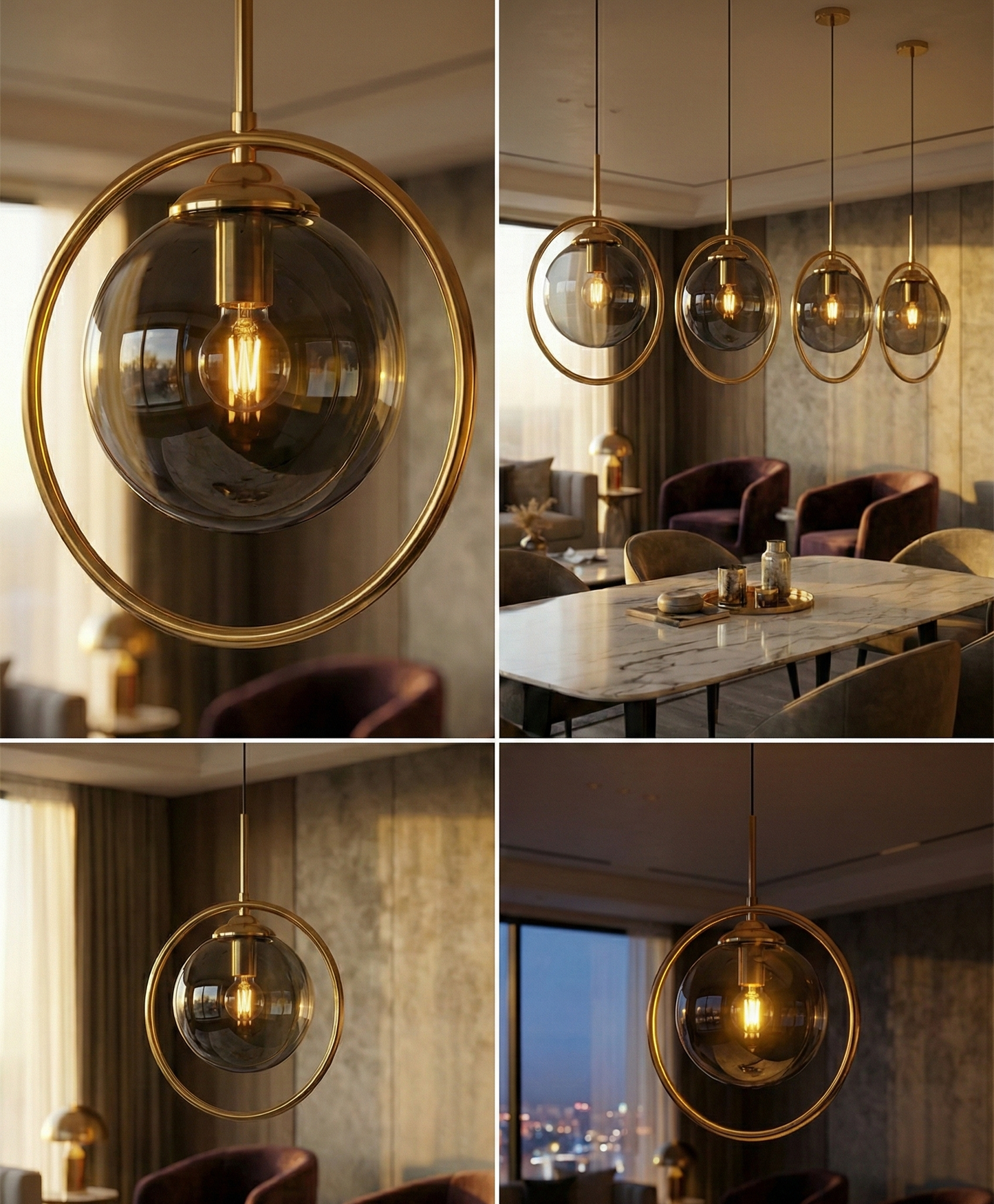 B&B Gold Hanging Light (Pack Of 4) - Bliss and Birch