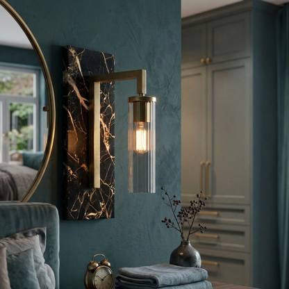 Black Lumina Marble Wall Lamp - Bliss and Birch