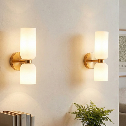 Double Head Glass & Iron LED Sconce (Pack of 2) - Bliss and Birch
