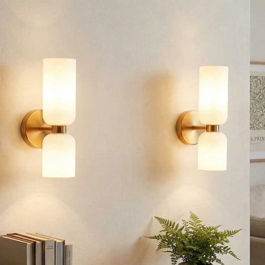 Double Head Glass & Iron LED Sconce (Pack of 2)