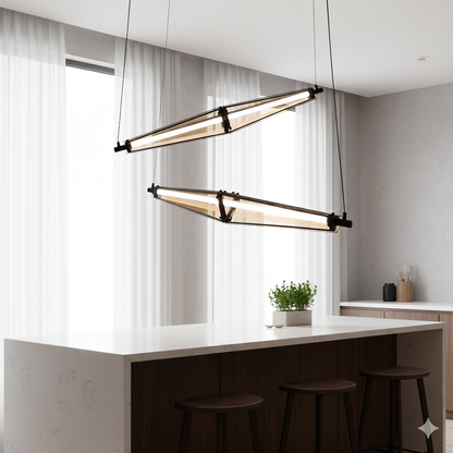B&B Kinetic Beam Modern Linear3 Color LED Pendant Light