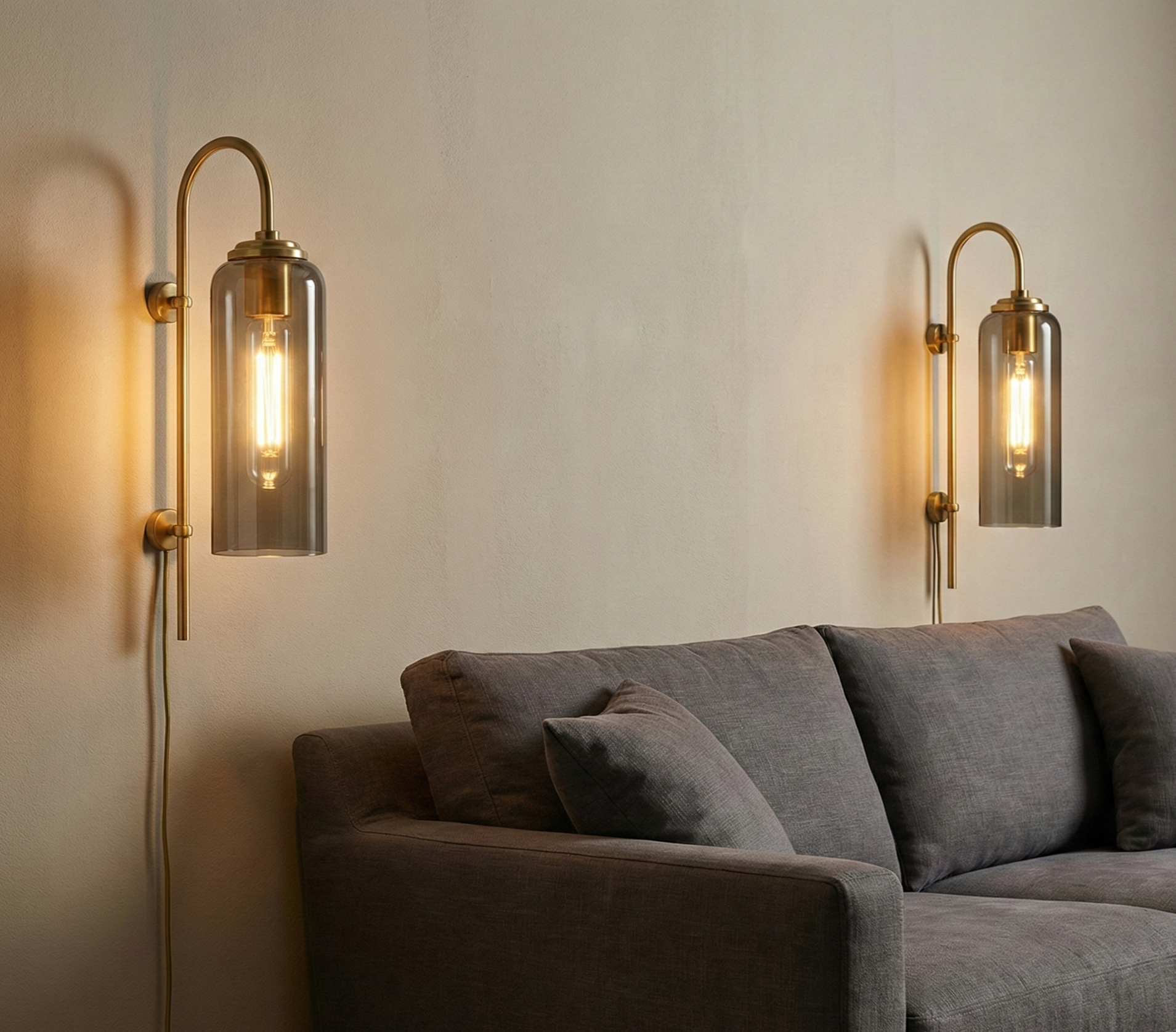 Tall Designer Glass Tube Wall Sconce (Pack of 2) - Bliss and Birch