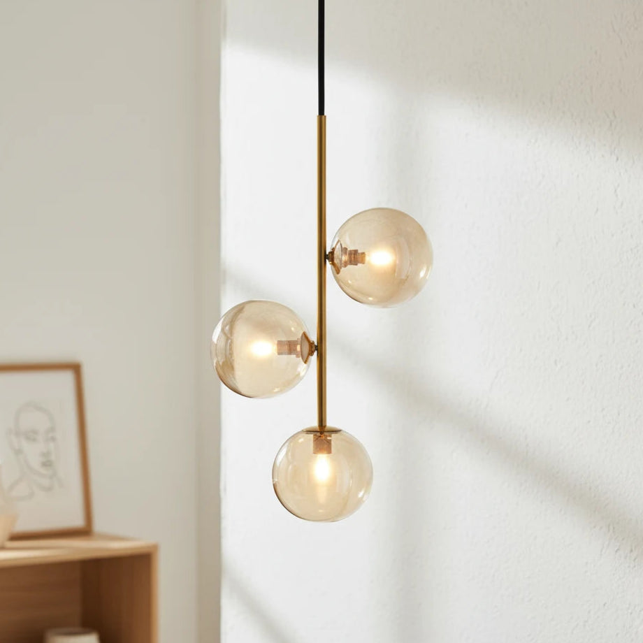 B&B Three-Globe Pendant Hanging Light - Bliss and Birch
