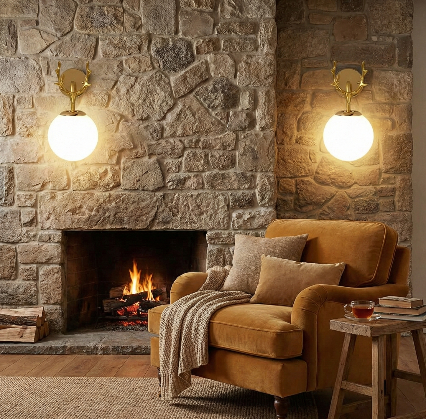 Fawn Glass Ball Wall Sconce (Set of 2) - Bliss and Birch