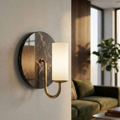 Vesta Green Marble Wall Lamp - Bliss and Birch