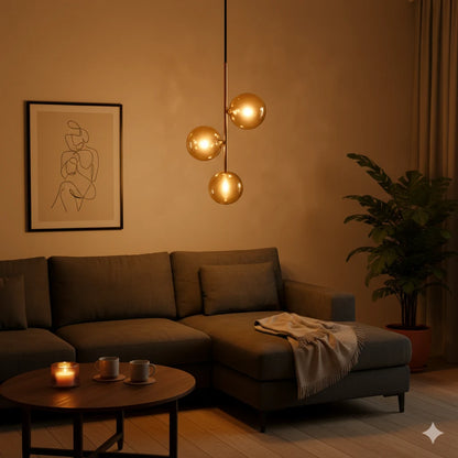 B&B Three-Globe Pendant Hanging Light - Bliss and Birch