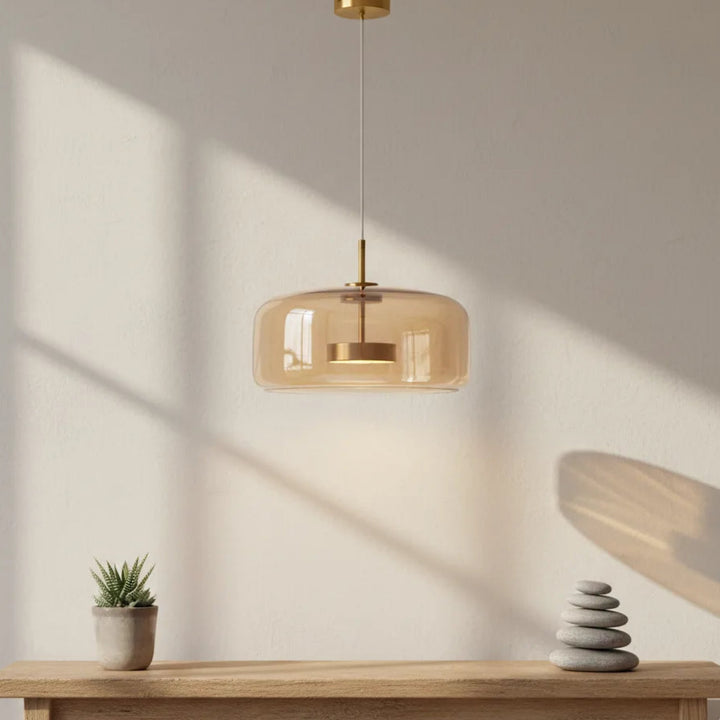 B&B Amber Glass Dome Pendant Light - Bliss and Birch