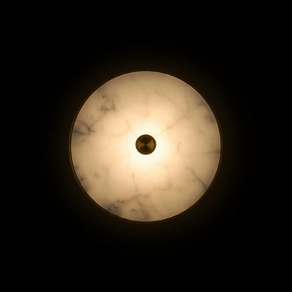 B&B Zenith Marble & Brass Wall Sconce | Luxury Round LED Wall Light