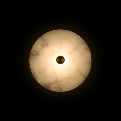 B&B Zenith Marble & Brass Wall Sconce | Luxury Round LED Wall Light
