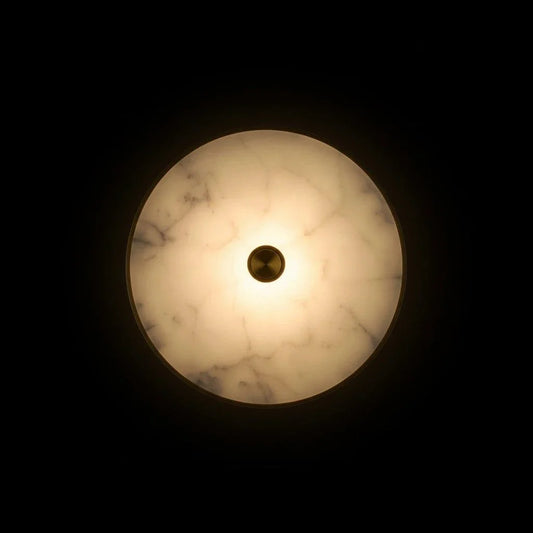 B&B Zenith Marble & Brass Wall Sconce | Luxury Round LED Wall Light