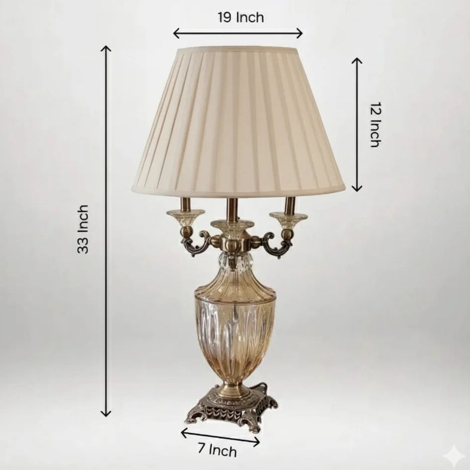 B&B Metal Traditional Rectangle Table Lamp