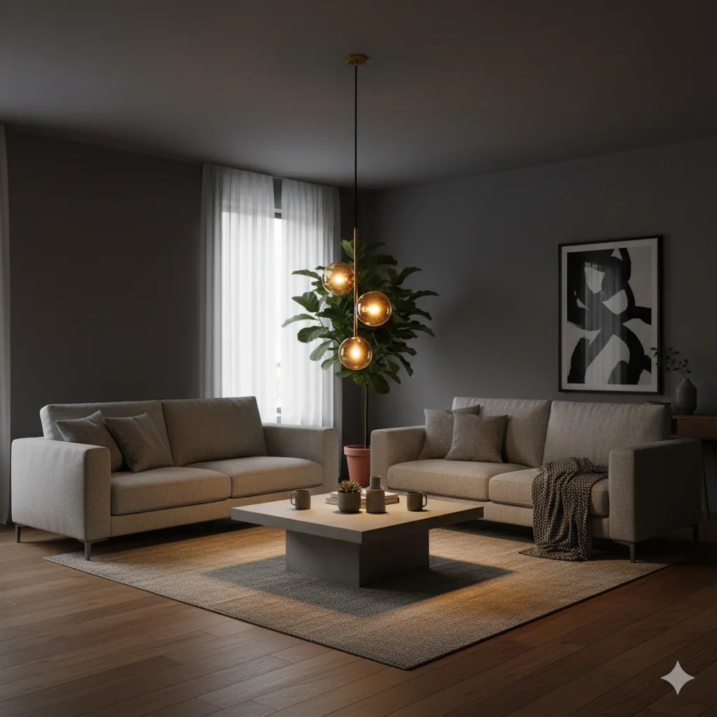 B&B Three-Globe Pendant Hanging Light - Bliss and Birch