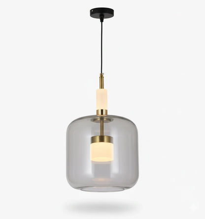 B&B Modern Smoked Glass Dome Pendant Light
