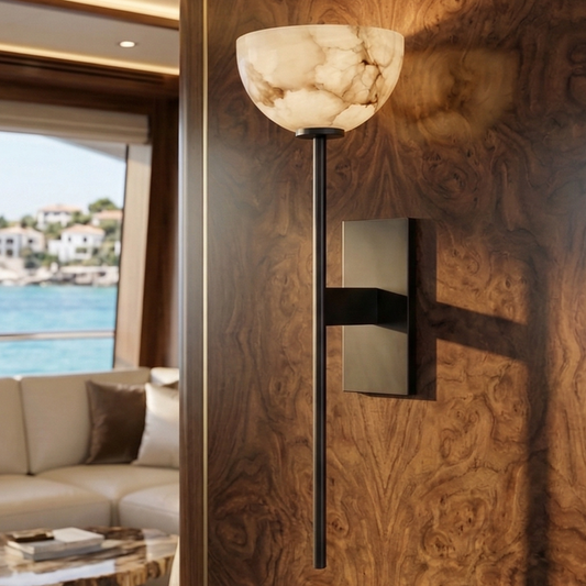 Chalice Marble Bowl Wall Lamp - Bliss and Birch