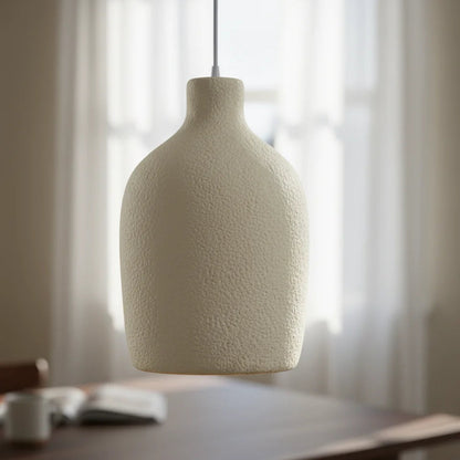 Modern Textured Pendant Light | Minimal Ceramic Hanging Lamp for Dining & Living Spaces