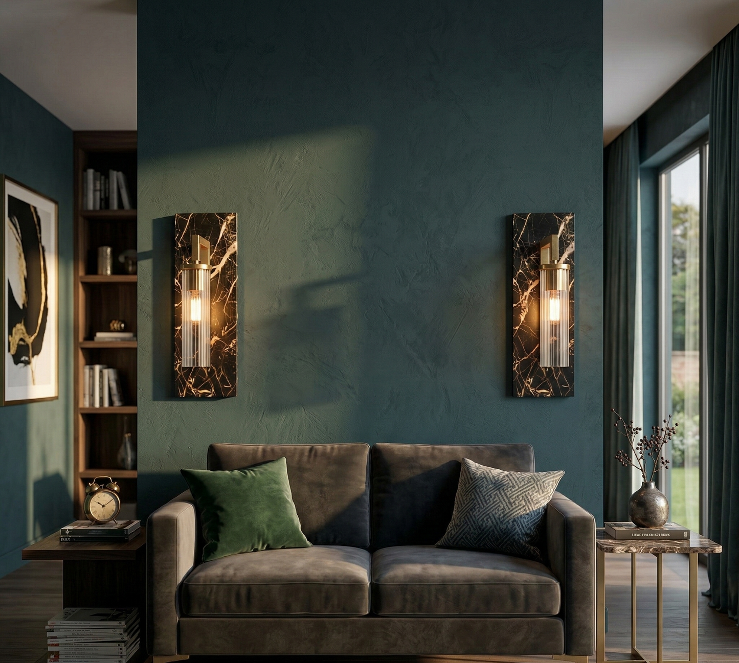 Black Lumina Marble Wall Lamp - Bliss and Birch