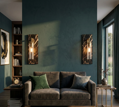 Black Lumina Marble Wall Lamp - Bliss and Birch