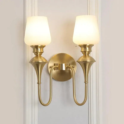 B&B Glass Wall Sconce Light Traditonal - Bliss and Birch