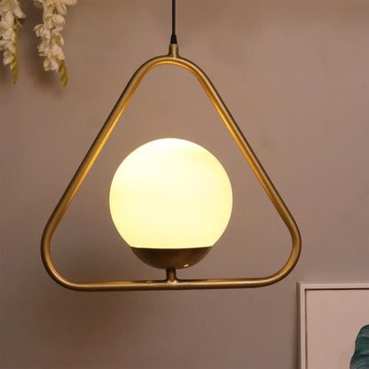 B&B Globe in Triangle Shape Hanging Light - Bliss and Birch
