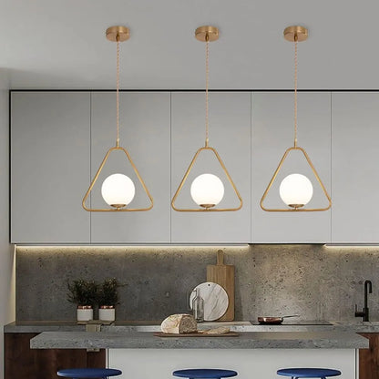 B&B Globe in Triangle Shape Hanging Light - Bliss and Birch