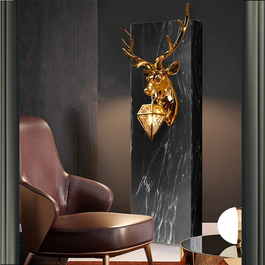 Deer's Head European Creative Wall Lamp