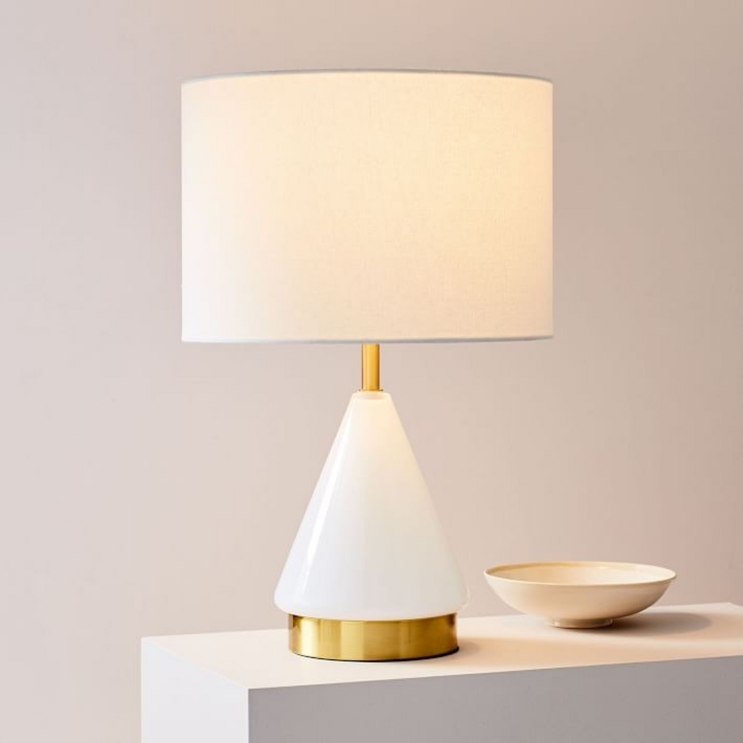 B&B Home Table Lamp with Triangular Glass Base