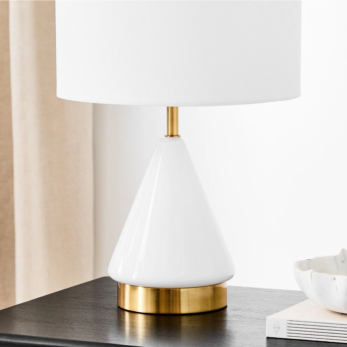 B&B Home Table Lamp with Triangular Glass Base