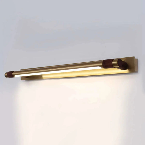 B&B Luxury Gold LED Wall Light with Wood Accents