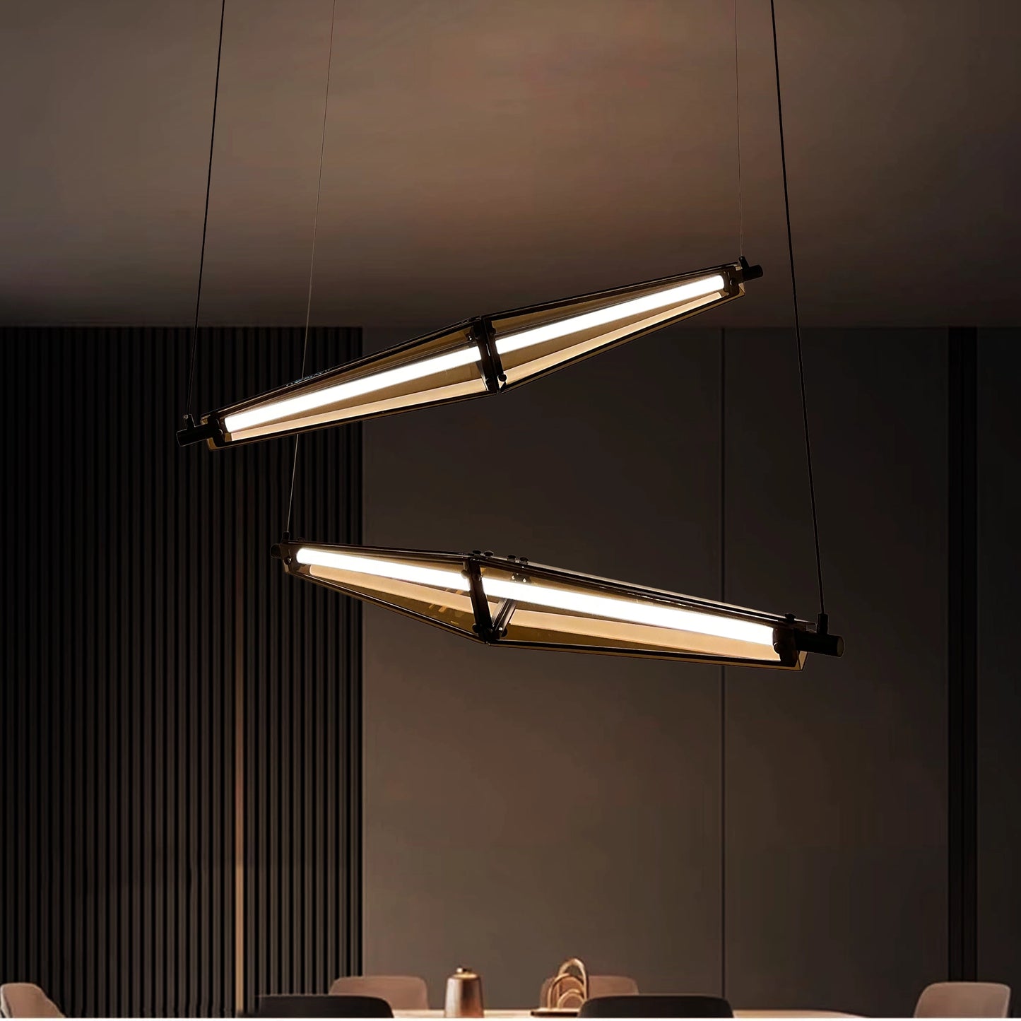 B&B Kinetic Beam Modern Linear3 Color LED Pendant Light